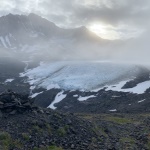 Raven Glacier in the fog