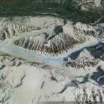 Google Earth image showing approach to Eagle Peak. Image by Lee Helzer.