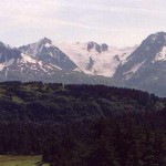 Glacier view on ridge