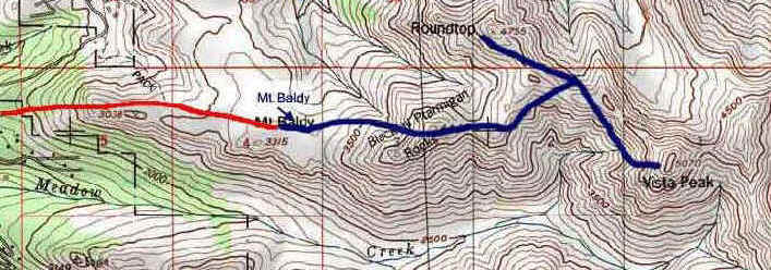 Map of Mt. Baldy