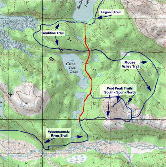 Map of China Poot Lake Trail