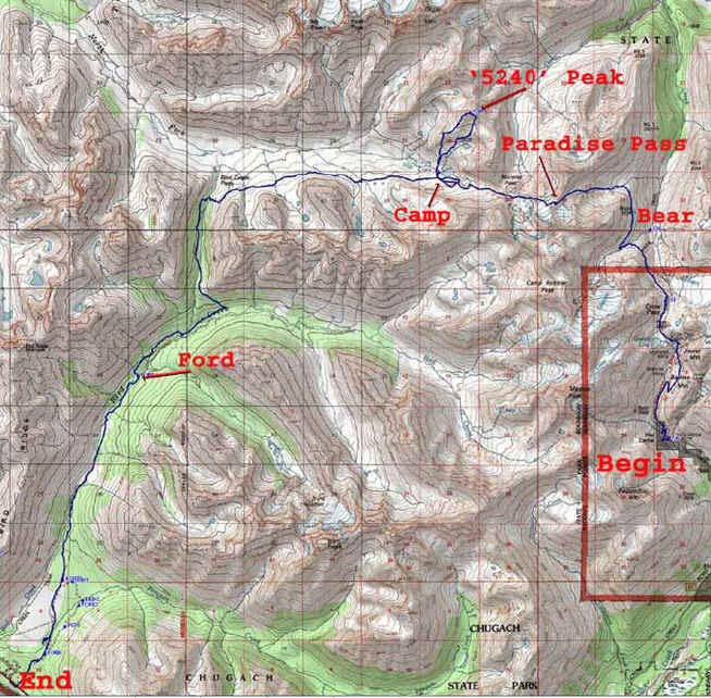 Map of Grizzly Bear Lake