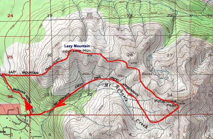 Map of Matanuska Peak